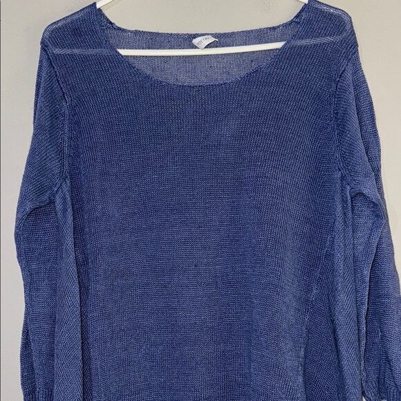 Poetry Blue Crew Neck Sweater with Relaxed Fit - Picture 3 of 14